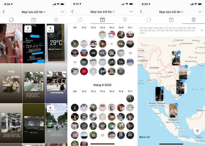 Bản đồ lưu trữ mới được Instagram đưa vào kho lưu trữ.
