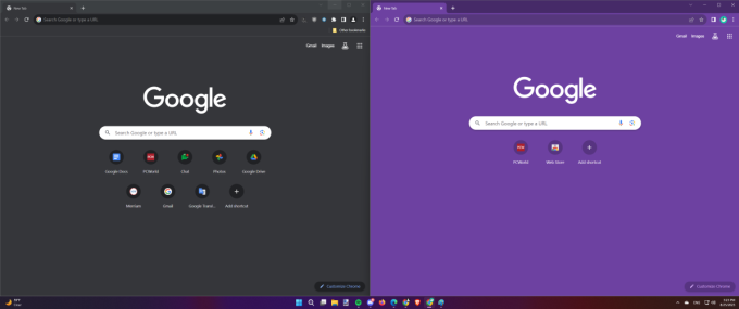 Hai phiên bản ứng dụng Chrome trên Windows 11 với hai tài khoản khác nhau. Ảnh: PCWorld