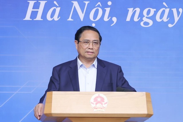 Thủ tướng Chính phủ Việt Nam Phạm Minh phát biểu tại cuộc họp. Ảnh: Nhật Bắc