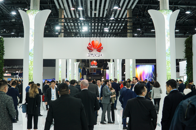 Tháng 2 năm 2023, gian hàng của Huawei tại triển lãm MWC. Ảnh: Lưu Quý