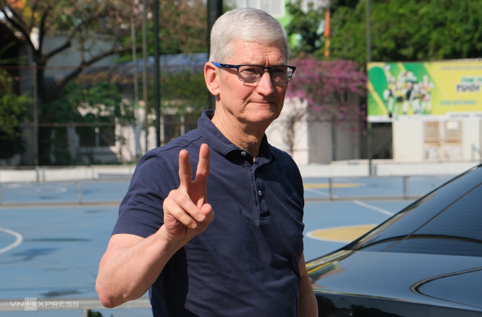 Sáng 16/4, CEO Tim Cook của Apple đã có mặt tại Star Park, Hà Nội.Ảnh: Tuấn Hồng