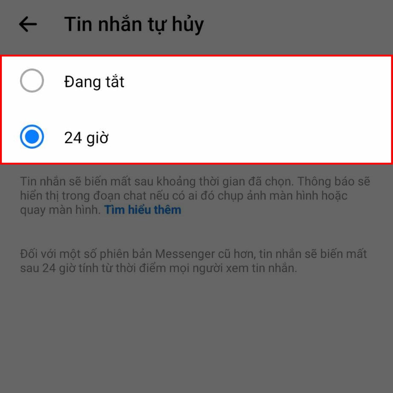 Hướng dẫn cách bật chế độ tin nhắn tự hủy trên Messenger