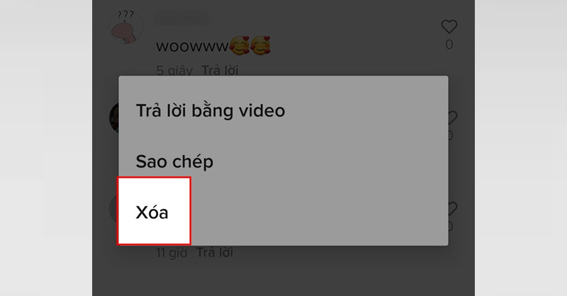 Xóa bình luận trên video Tiktok của chính bạn