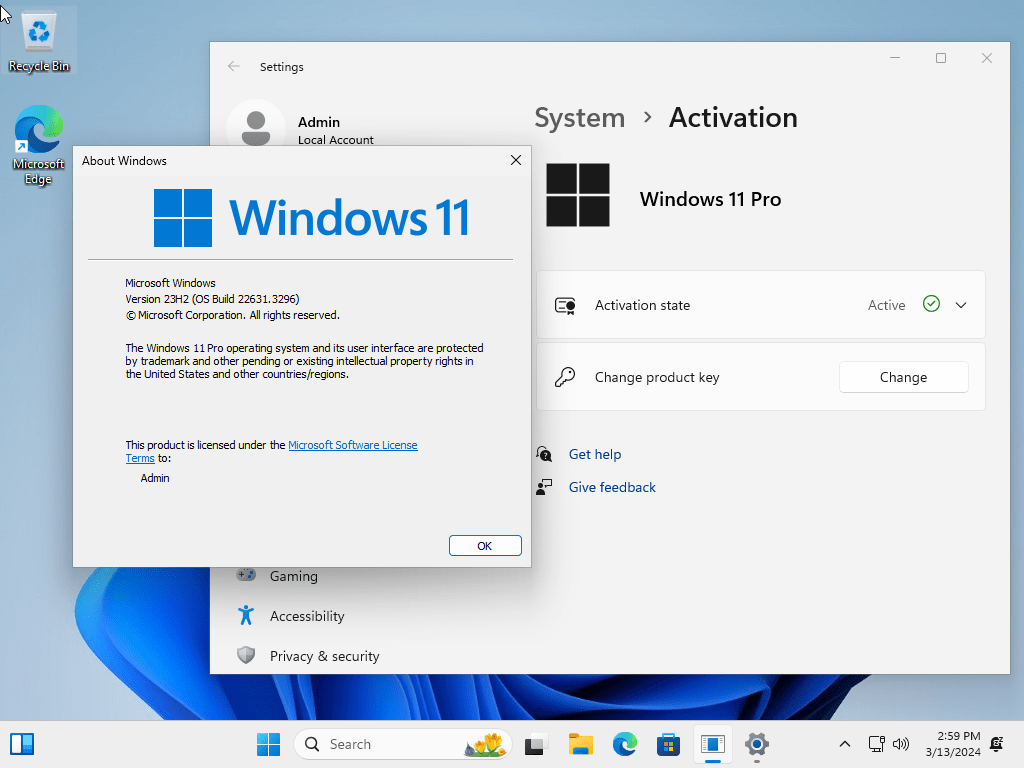 Windows 11 Pro v23H2 Build 22631.3296 (No TPM) PreActivated