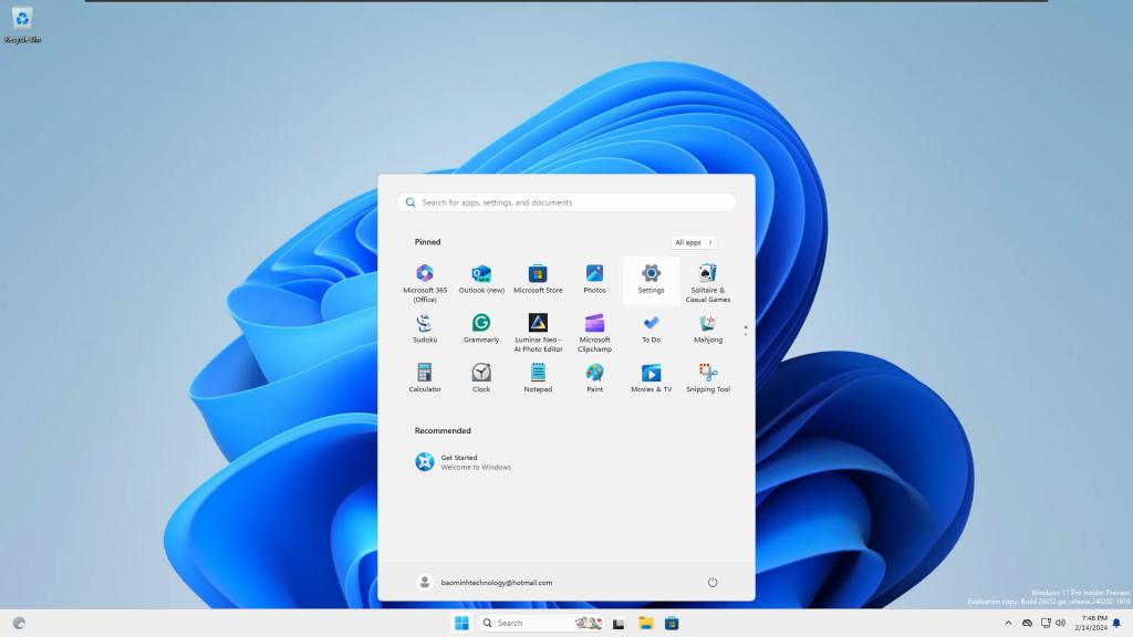 Windows 11 v24H2 build 26052.1000 (Preview) – (No-TPM)