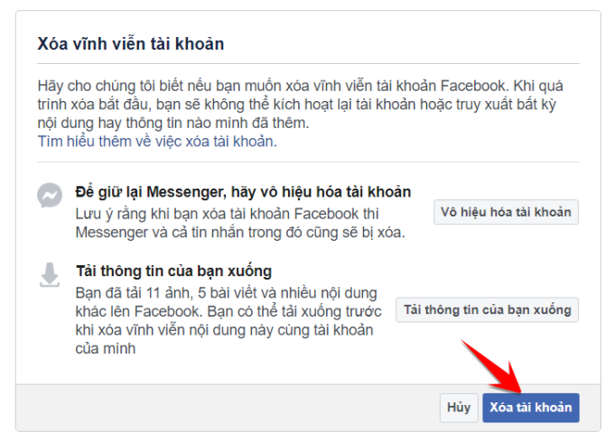 Hướng dẫn xóa hoàn toàn tài khoản Facebook