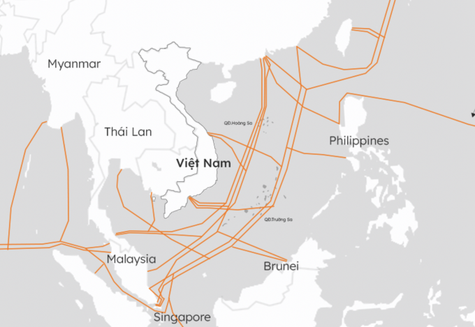 5 tuyến cáp quang biển nối Việt Nam với thế giớiBản đồ: Huang Qing