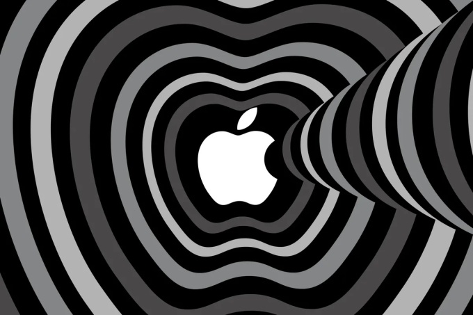 Logo Apple với quả táo phát sáng.Minh họa: Cạnh
