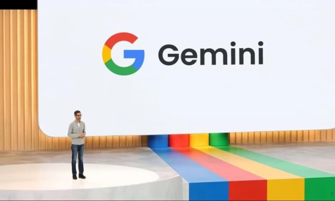 Giám đốc điều hành Google Sundar Pichai đã đề cập đến Gemini AI tại một sự kiện vào tháng 5 năm 2023.Ảnh: Google