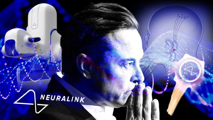 Mô phỏng giao diện não-máy tính Neuralink được sáng lập bởi tỷ phú Elon Musk.Ảnh: The Times