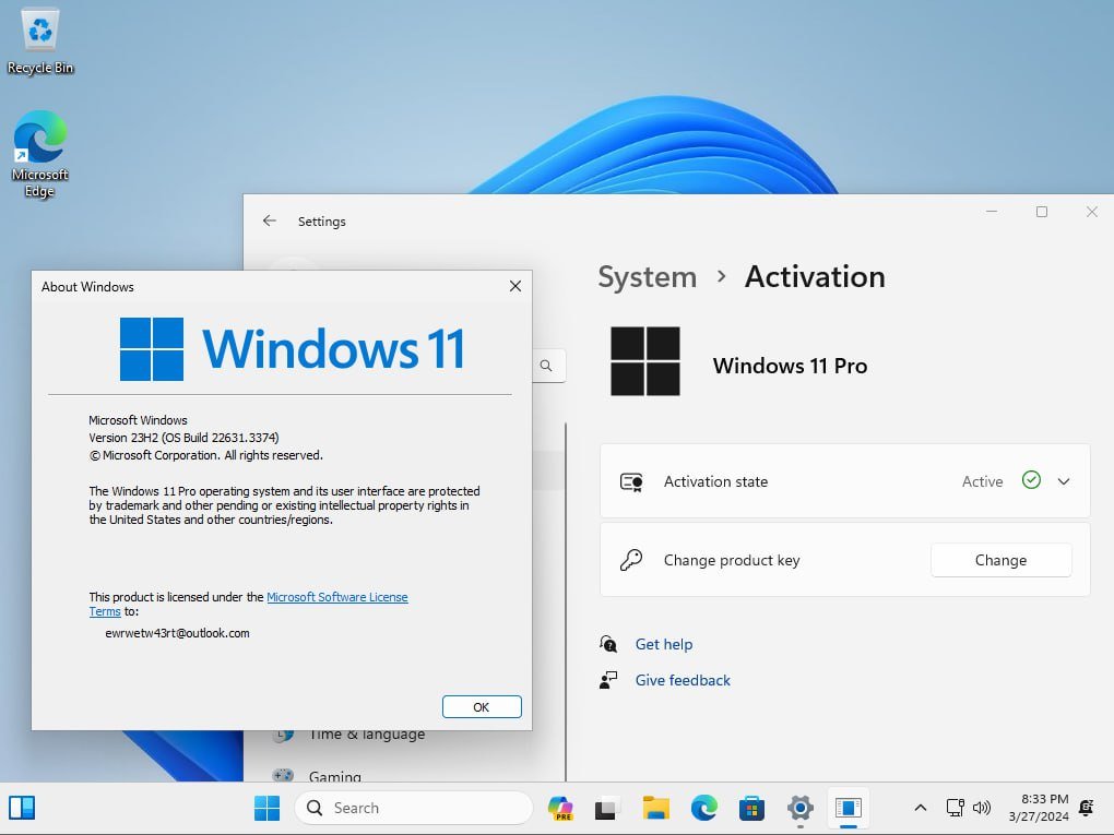 Windows 11 v23H2 Build 22631.3374 (9in1) (No TPM) PreActivated