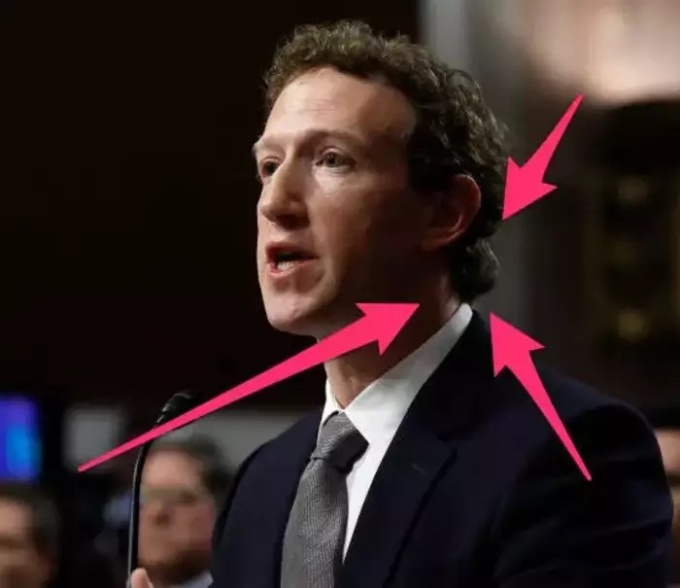 Một góc ảnh khác về kiểu tóc mới của Mark Zuckerberg.Ảnh: Business Insider