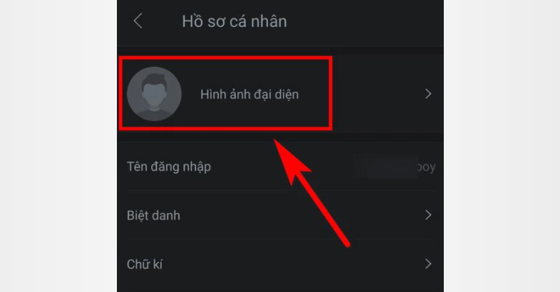 Chọn hình đại diện để bắt đầu thay đổi hình đại diện Garena trên điện thoại của bạn