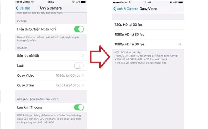 Cách giảm kích thước video và tiết kiệm bộ nhớ trên iPhone