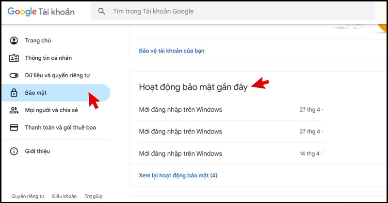 Kiểm tra tính bảo mật của Tài khoản Google của bạn