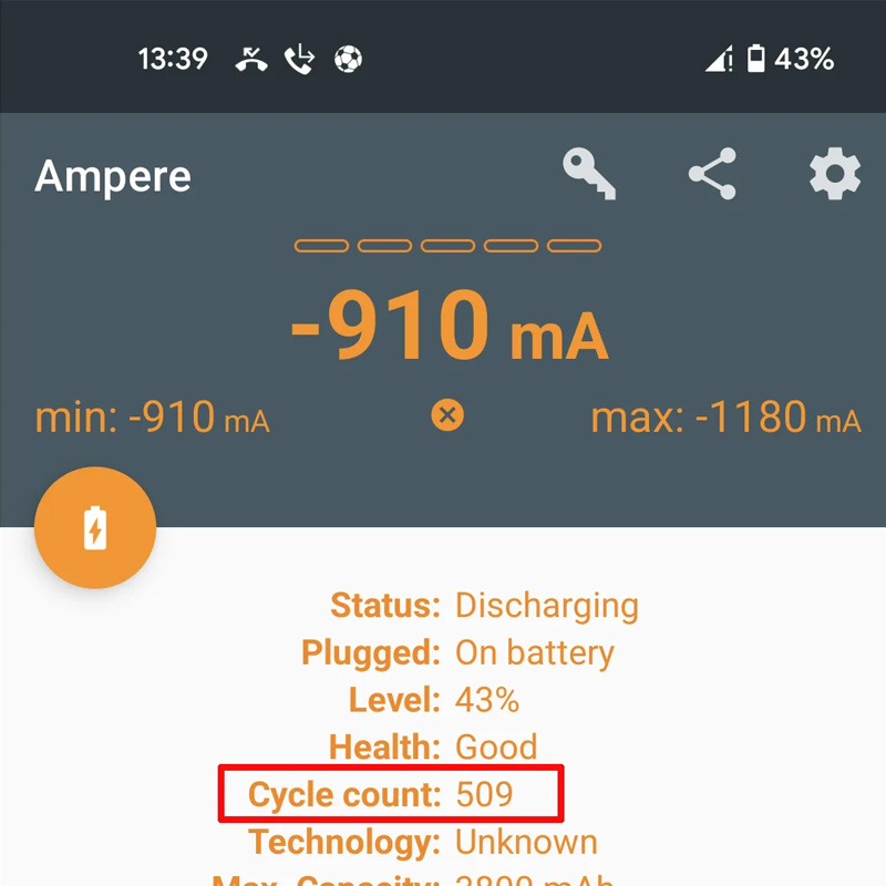 Kiểm tra thời gian sạc pin bằng ứng dụng Ampere trên Android 14
