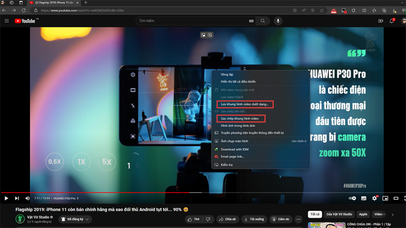 Lưu hoặc sao chép ảnh từ video YouTube