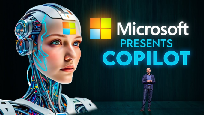 CEO Microsoft Satya Nadella tại sự kiện ra mắt Copilot năm ngoái.Ảnh: Cuộc thách đấu trí tuệ nhân tạo