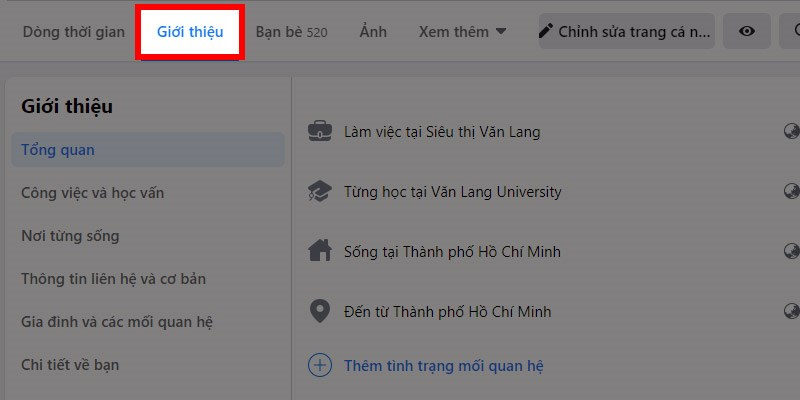 Người dùng nhấp vào tùy chọn 