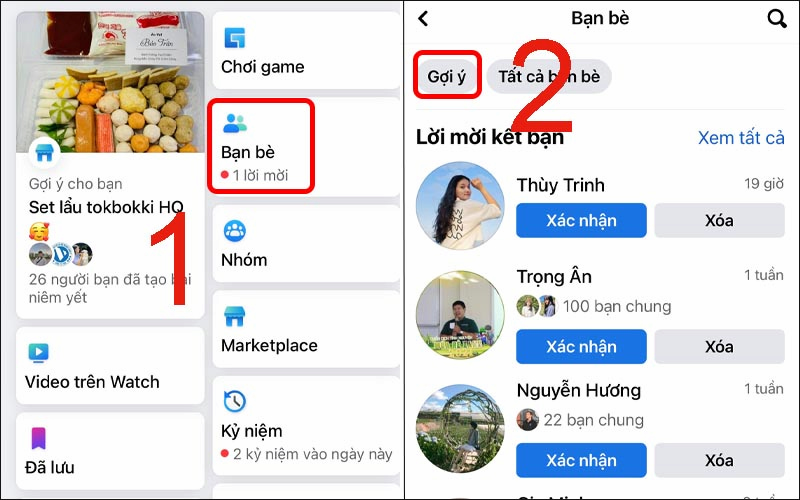 bấm vào gợi ý