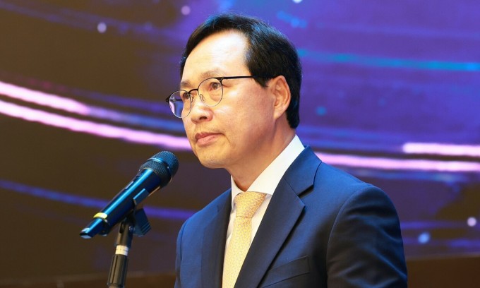 Ông Choi Joo Ho, Tổng Giám đốc Nhà máy Samsung Việt Nam, phát biểu tại sự kiện.