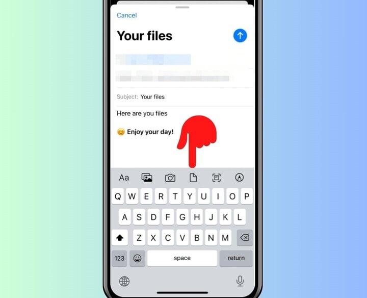 Cách dùng tính năng iOS gửi file đính kèm 