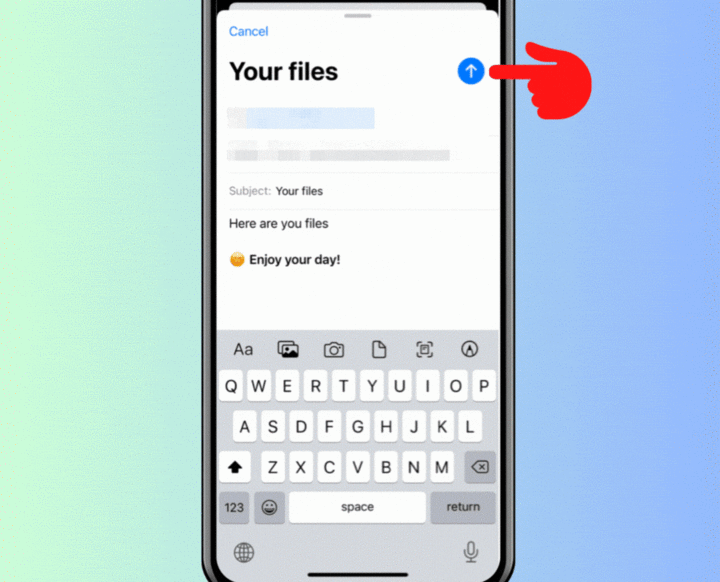 Cách dùng tính năng iOS gửi file đính kèm 