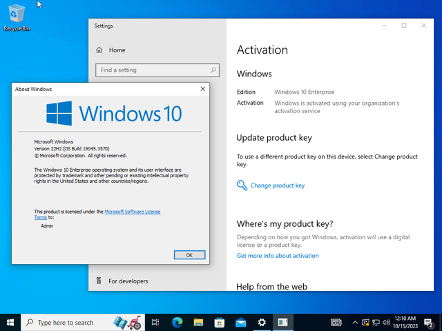 Windows 10 Enterprise 22H2 Build 19045.3570 (x64) Multilingual Pre-Activated