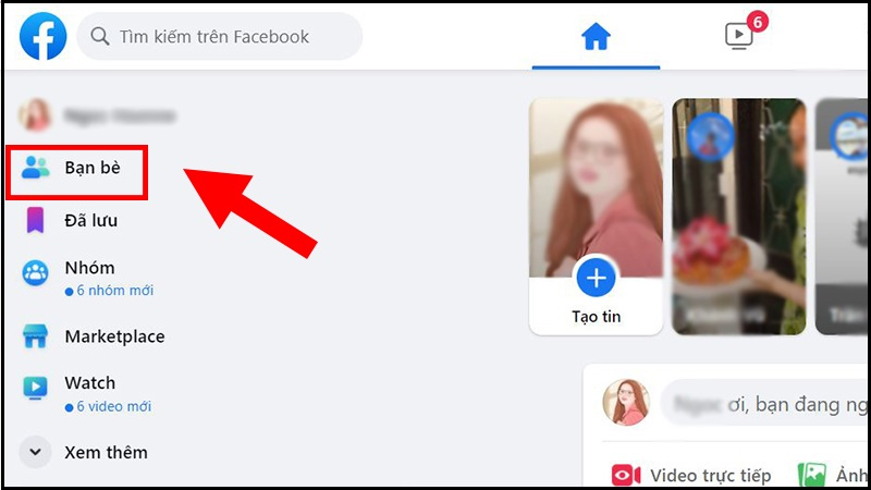 Truy cập ứng dụng Facebook trên máy tính và nhấp vào 