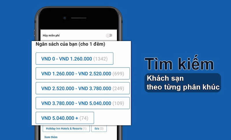 Booking.com hỗ trợ tìm khách sạn theo phân khúc thị trường