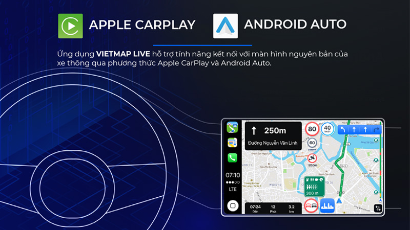 Vietmap Live kết nối nhanh với màn hình ô tô