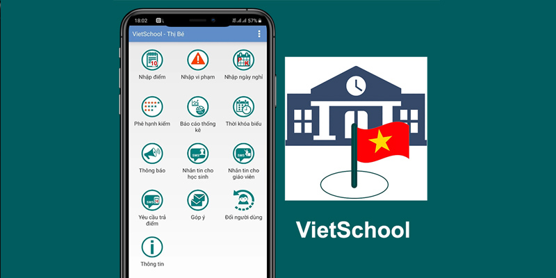 Vietschool là ứng dụng cho phép phụ huynh tra cứu thông tin học sinh