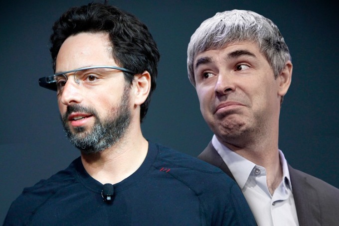 Larry Page (phải) và Sergey Brin tại hội nghị Google I/O 2012.Ảnh: Reuters