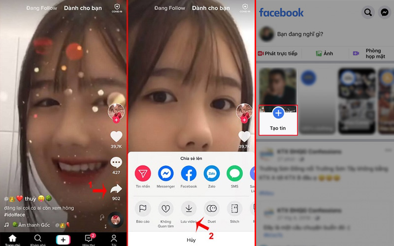 Các bước để chia sẻ video TikTok trên Facebook Stories