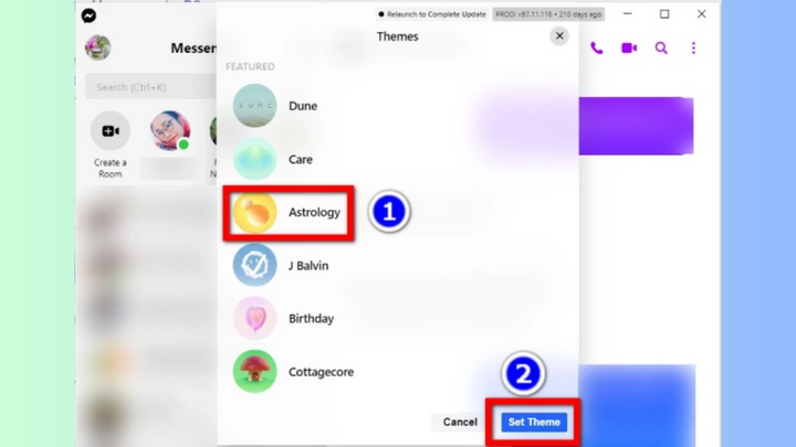 Hướng dẫn cách thay đổi chủ đề Messenger - 3