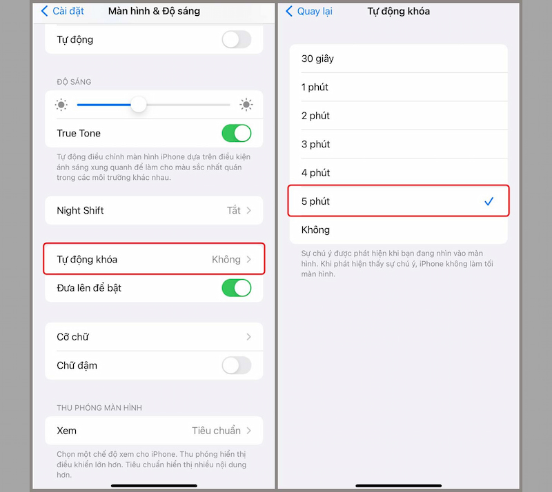 Đặt thời gian tự động tắt màn hình iPhone