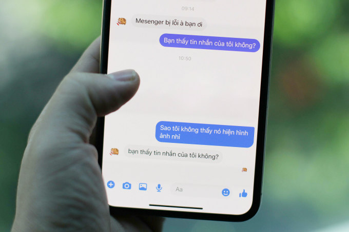 Sáng 13/6, người dùng Messenger báo cáo lỗi không hiển thị được hình ảnh.  Ảnh: Khương Nha