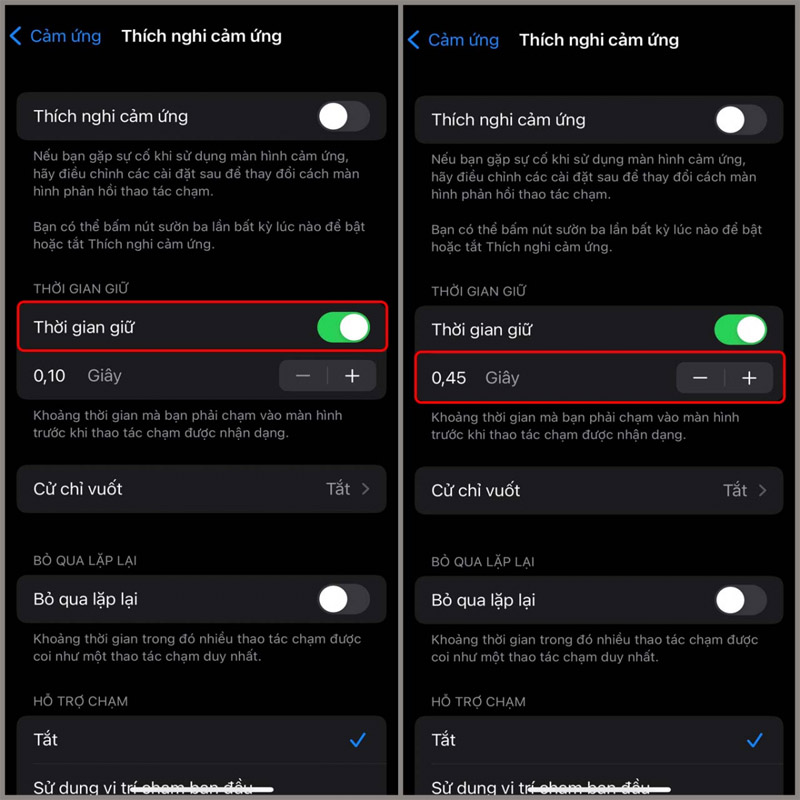 Điều chỉnh độ nhạy cảm ứng trên iPhone
