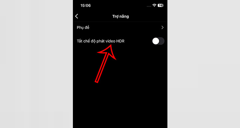 Vuốt nút tròn sang phải để tắt phát video HDR trên Instagram