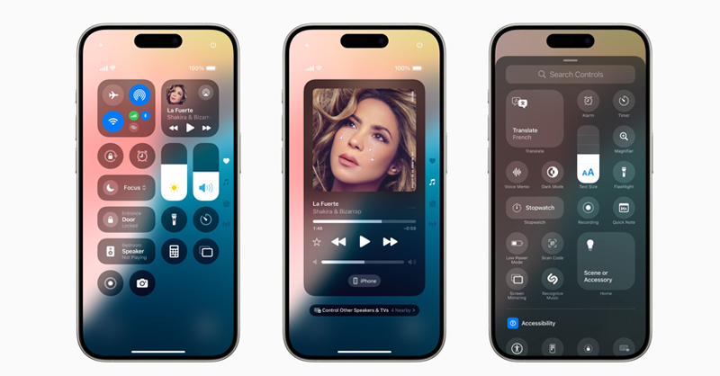 Giao diện Control Center trên iOS 18 đầy mới lạ và tiện lợi