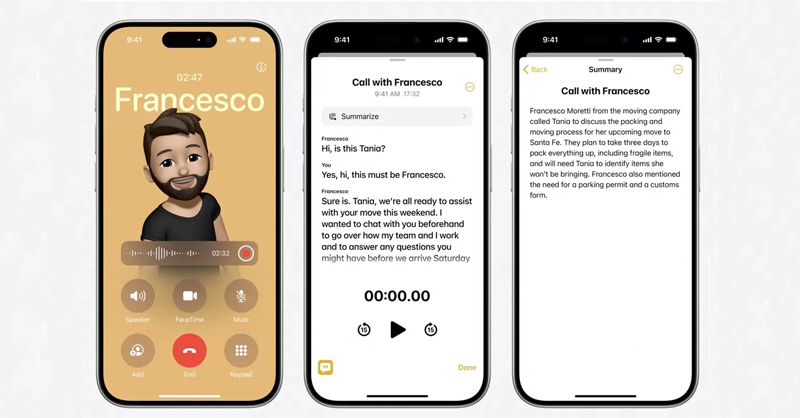 iOS 18 hỗ trợ chức năng ghi âm cuộc gọi của người dùng