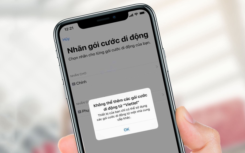 iPhone Lock không sử dụng được eSIM của nhà mạng khác