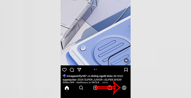 Bấm vào biểu tượng hồ sơ ở góc dưới bên phải màn hình