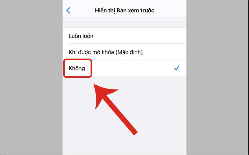 Nhấn vào tùy chọn 