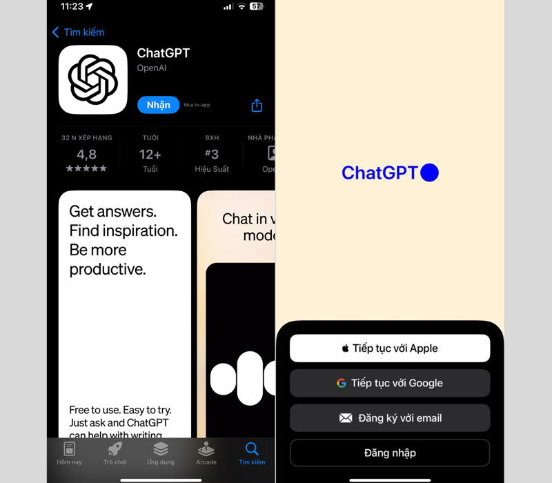 Tải và đăng nhập ChatGPT trên iPhone