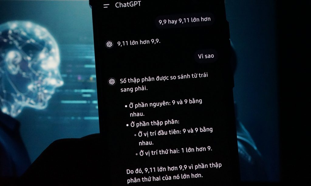 AI 'nhầm lẫn' khi so sánh 9.9 và 9.11