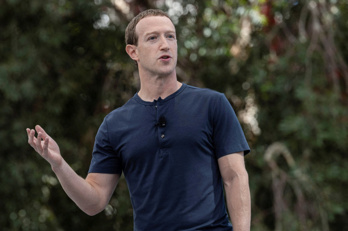 Giám đốc điều hành Meta Mark Zuckerberg phát biểu tại sự kiện Meta Connect vào tháng 9 năm 2023. Ảnh: Reuters