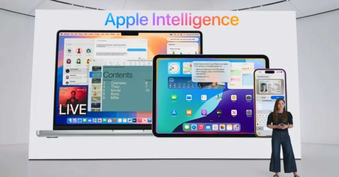 Hình ảnh đại diện Apple giới thiệu các thiết bị tương thích Apple Intelligence tại sự kiện WWDC 2024: Apple.