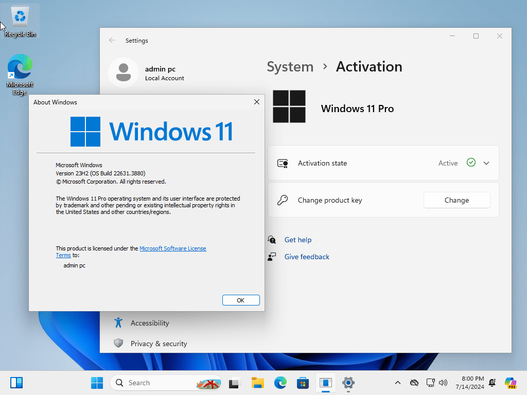 Windows 11 Pro 23H2 Build 22631.3880 (No TPM Required) Preactivated Multilingual July 2024 [AppDoze]