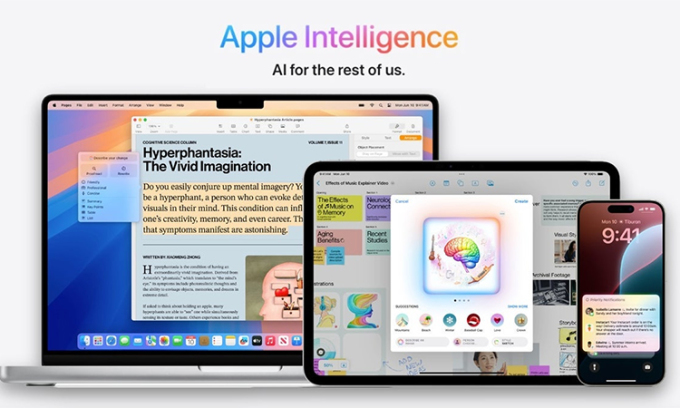 Apple Intelligence là tính năng quan trọng nhất được thiết lập trong hệ điều hành mới dành cho máy tính iPhone, iPad và Mac.